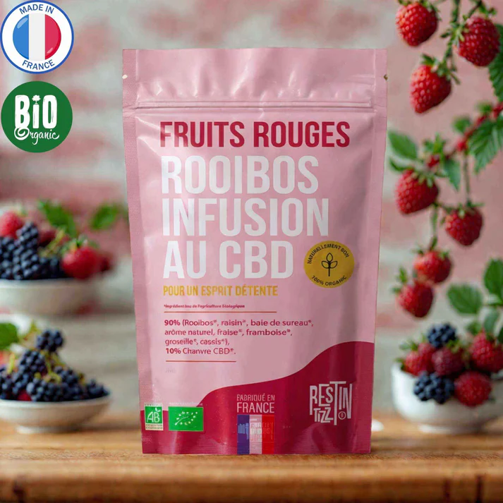 Infusion Rooibos Fruits Rouges au CBD Bio - LE COMPTOIR DU CBD BIO